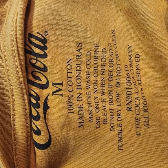 Coca-Cola vintage mustard yellow gold t-shirt NWT - Picture 5 of 5